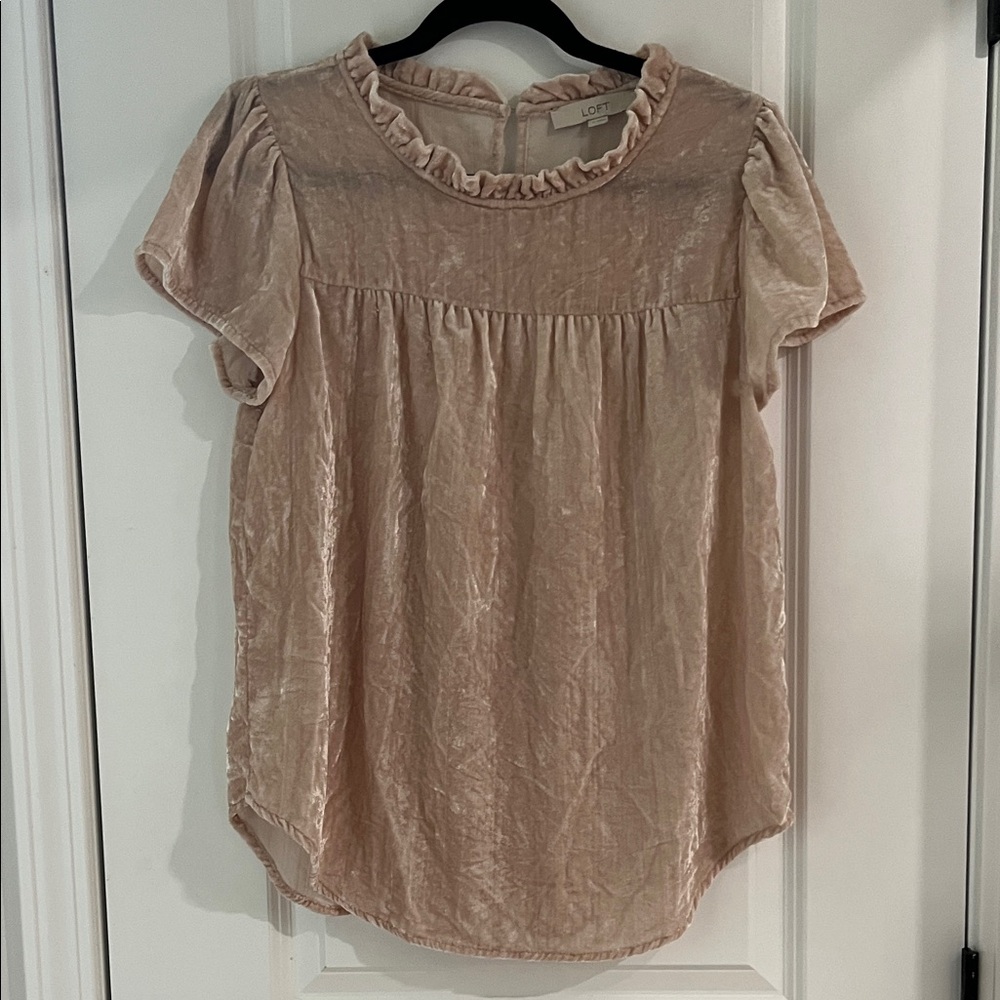 LOFT Women's Blush Ruffle Blouse
